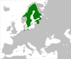 İsveç İmparatorluğu'nun 1658 yılındaki en geniş halinin haritası. Denizaşırı mülkler gösterilmemiştir.
