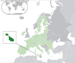 Malta haritadaki konumu