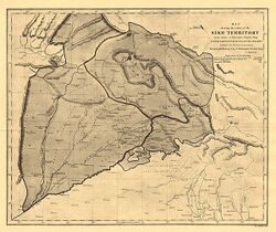 Ranjit Singh'in ölümü sırasında Sih İmparatorluğu'nun topraklarını gösteren harita