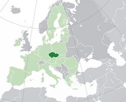 Çekya'nın Avrupa haritasındaki Konumu