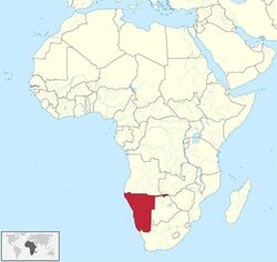 Namibya haritadaki konumu