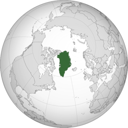 Grönland'ın Dünya haritasındaki Konumu