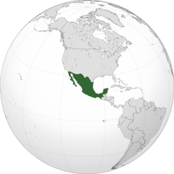 Birleşik Meksika Devletleri haritadaki konumu