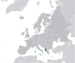 Arnavutluk Cumhuriyeti haritadaki konumu