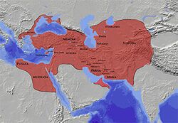 I. Darius (MÖ 522 - MÖ 486) yönetimi altında Ahameniş İmparatorluğunun en geniş sınırları
