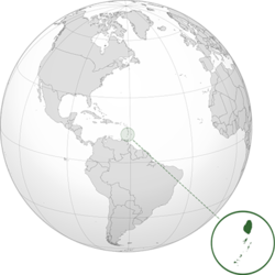 Saint Vincent ve Grenadinler haritadaki konumu
