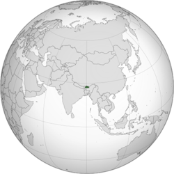 Bhutan haritadaki konumu