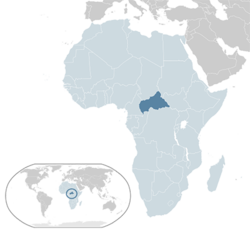 Orta Afrika Cumhuriyeti haritadaki konumu