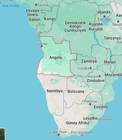 Angola haritadaki konumu
