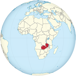 Zambiya'nın Dünya Haritasındaki Konumu