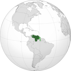Bolivarcı Venezuela Cumhuriyeti haritadaki konumu