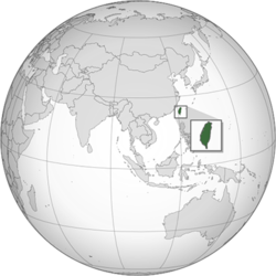 Çin Cumhuriyeti konumu (yeşil)