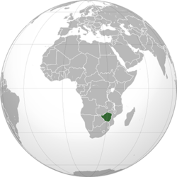 Zimbabve'nin Afrika Haritasındaki Konumu