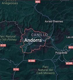 Andorra haritadaki konumu
