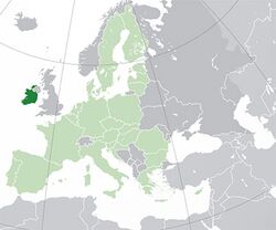 İrlanda'nın Avrupa Haritasındaki Konumu