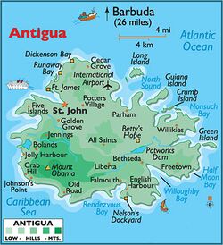 Antigua ve Barbuda konumu