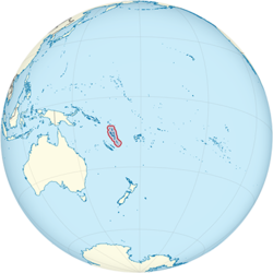 Vanuatu'nun Dünya Haritasındaki Konumu