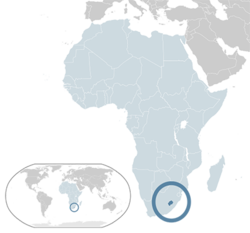 Lesotho haritadaki konumu